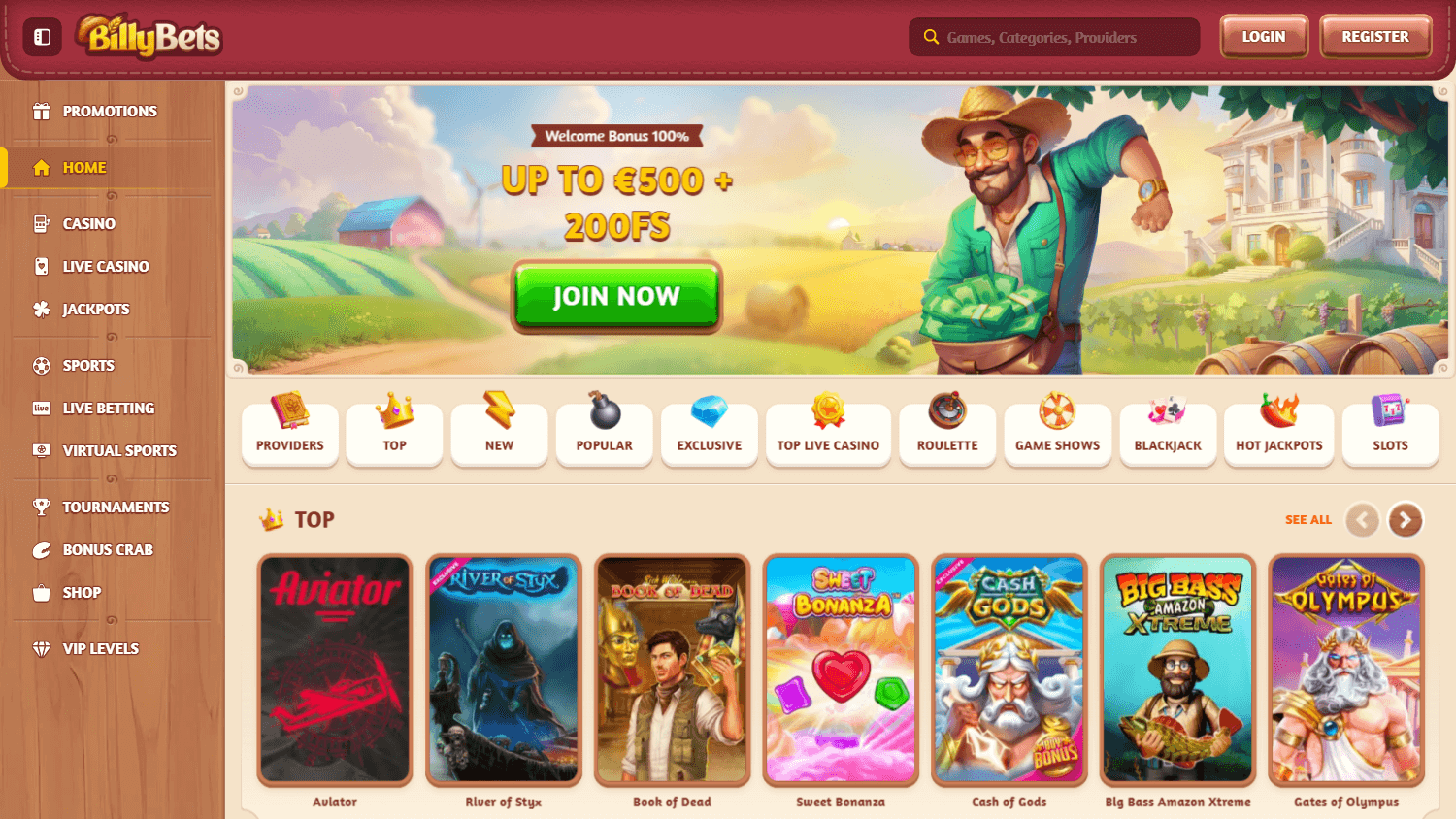 billybets_casino_homepage_desktop