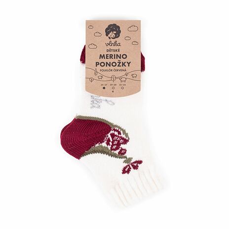 Kids’ Merino socks 'Folklore' Red