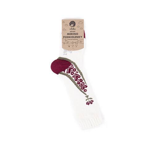 Kids’ Merino knee socks 'Folklore' Red