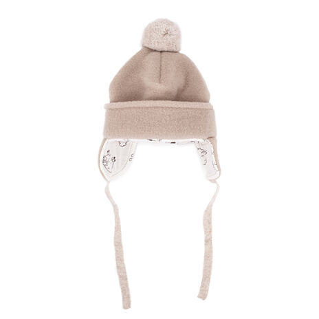 Kids’ Woolly Hat with Bobble Beige