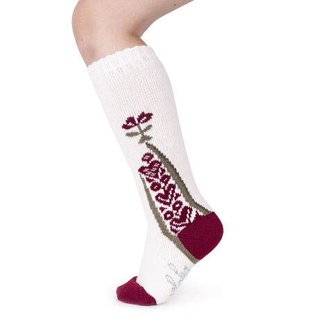 Kids’ Merino knee socks 'Folklore' Red