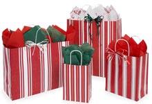 Nashville Wraps Red Ticking Stripe Gift Bags