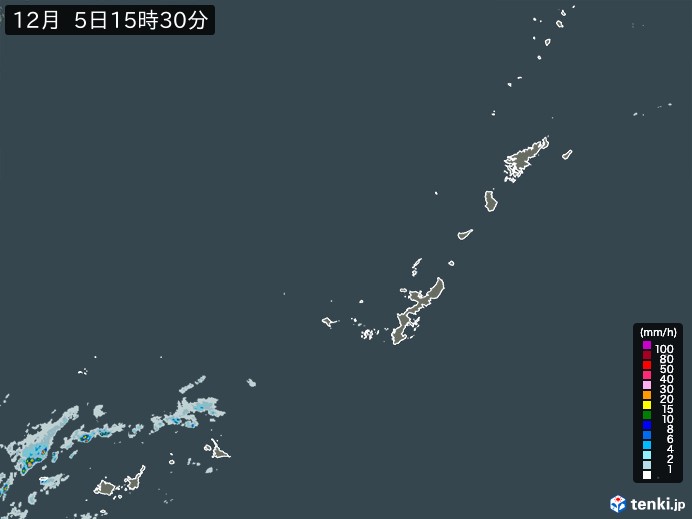 沖縄地方の雨雲レーダー(予報)