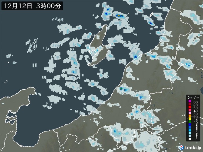 新潟県の雨雲レーダー(予報)