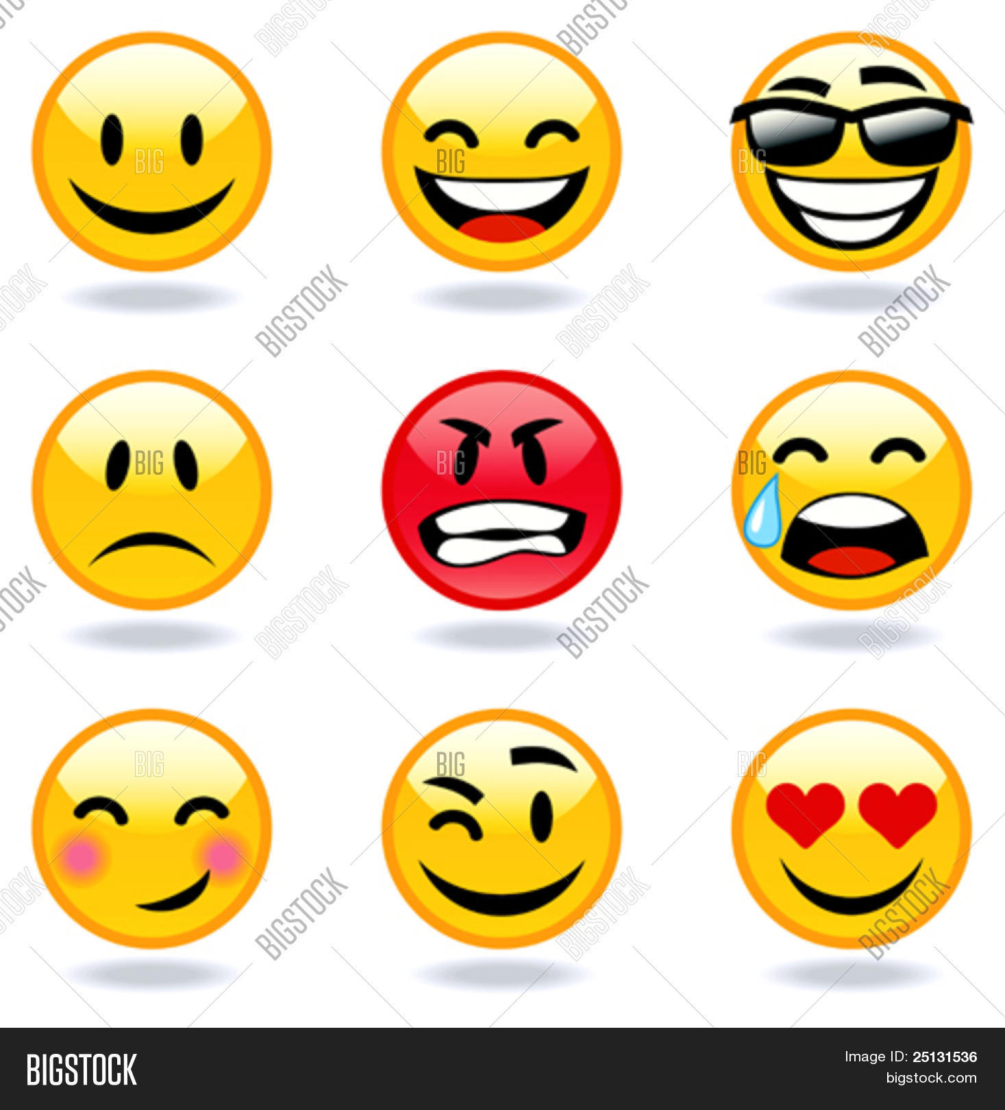 Happy, Sad, Angry, Love Faces Vector & Photo | Bigstock