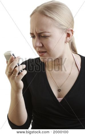 Woman Reading A Text Message