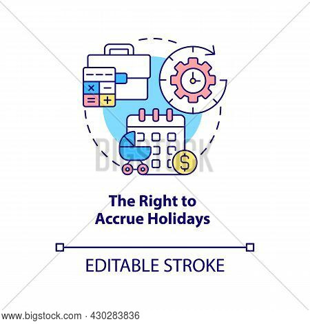 Right To Accrue Holidays Concept Icon. Build Up Paid Holiday Abstract Idea Thin Line Illustration. A