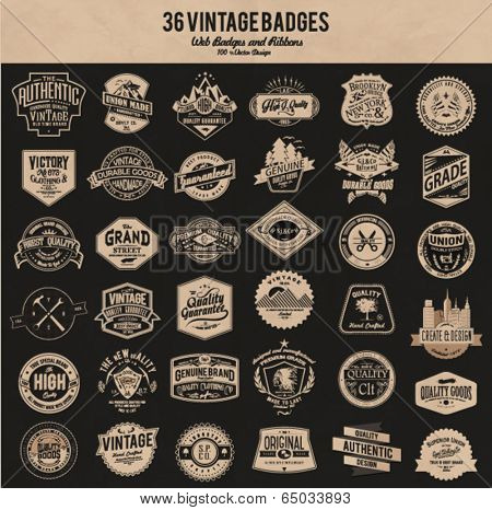 vintage retro label badge collection