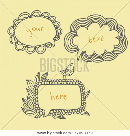 Floral text bubbles