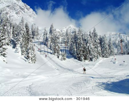 Skier On Winter Snow