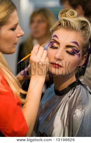 Make-up artist at work