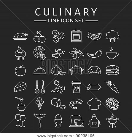 Food And Cooking Line Icons. Vector Set.