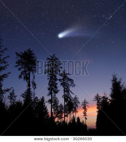 A Comet In The Evening Sky