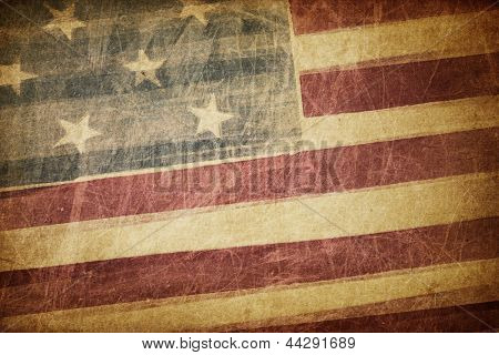 Vintage american flag grunge background