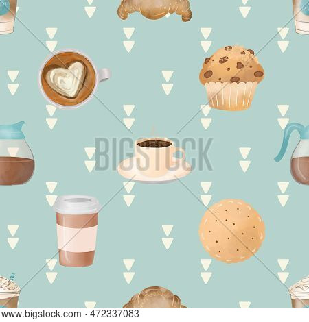 Seamless Repeating Pattern For Coffee Lovers