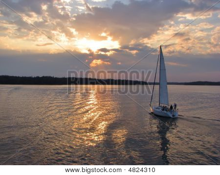 Evening Sail By The Lake