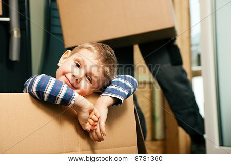 Family moving in their new house