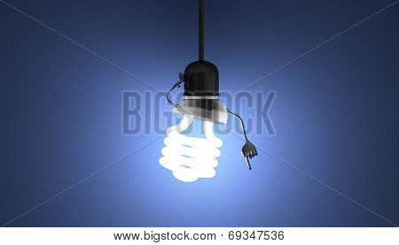 Spiral Light Bulb Character In Socket, Moment Of Insight