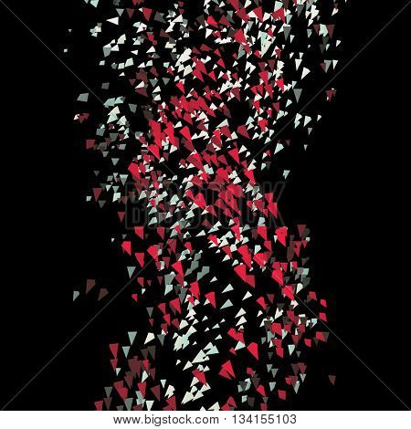 Tornado. Pyramids in Empty Space. Chaotic Particles. Abstract Dynamic Background. Science and Connection Concept. Futuristic Design. Vector Illustration. 