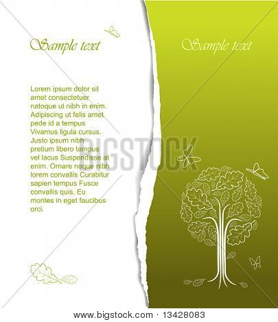 Vintage abstract tree drawing with place for your text - nice spring card (vector)