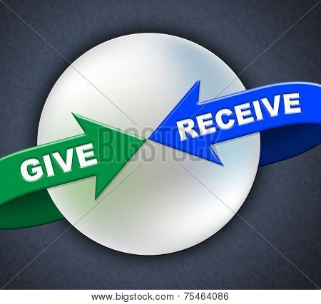 Give Receive Arrows Represents Present Donate And Take