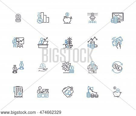 Making Money Outline Icons Collection. Earn, Earnings, Gains, Invest, Investing, Profit, Profitable 