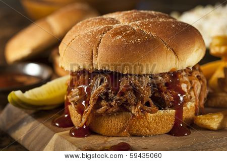 Barbeque Pulled Pork Sandwich