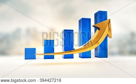 Financial Growth And Success Profits Statistics Chart. Corporate Analysis Of Money Profit Increase. 