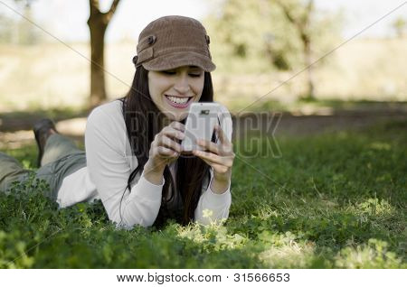 Young woman taking a break on a hiking trip