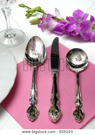 Place Setting With Orchid