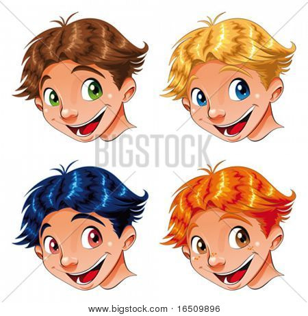 Child Smile. Funny cartoon and vector characters.