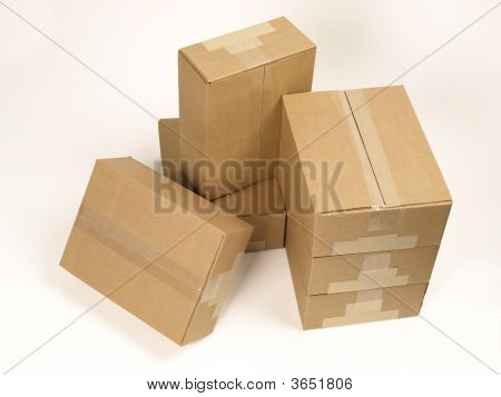 Closed Shipping Boxes Top View