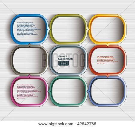 Text box vector / frame vector / colorful cubes with arrows and place for your text