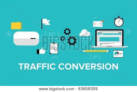 Traffic Conversion Flat Illustration Concept