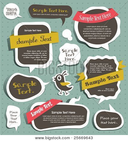 cute scrapbook elements, speech bubbles, text box...