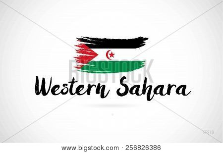 Western Sahara Country Flag Concept With Grunge Design Suitable For A Logo Icon Design