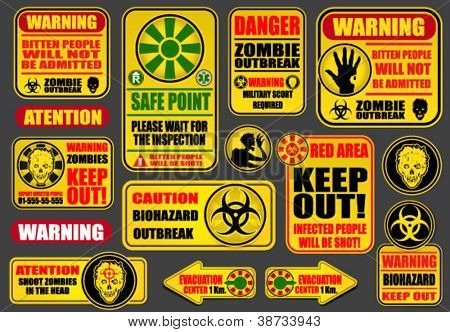 Zombie Apocalypse Signs & Billboards