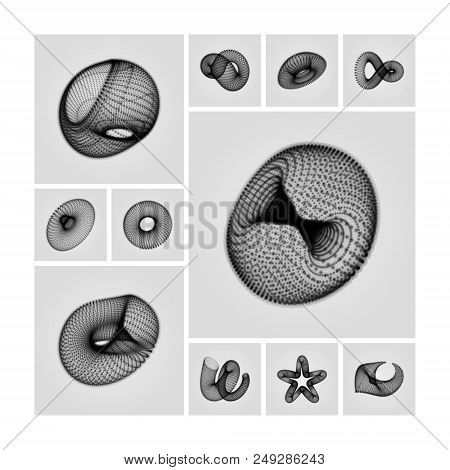 Geometric Shape For Design. Illustration Consisting Of Points. Abstract Grid Design. Molecular Grid.