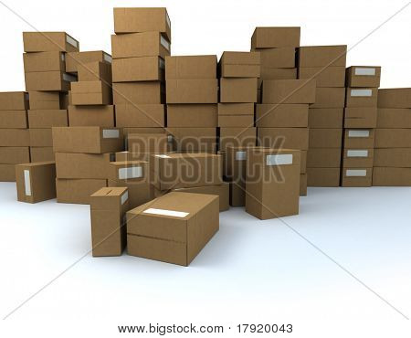 Huge pile of cardboard boxes