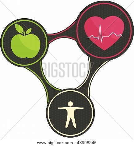 Health care symbols connected