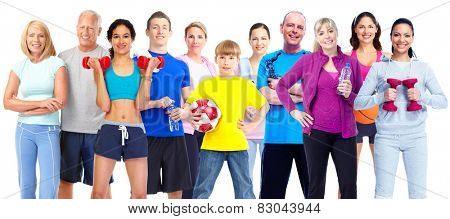 Group of fitness people. Weight loss and healthy lifestyle.