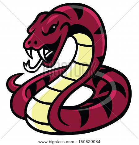 Snake Mascot Vector Illustration Showing It's Fang