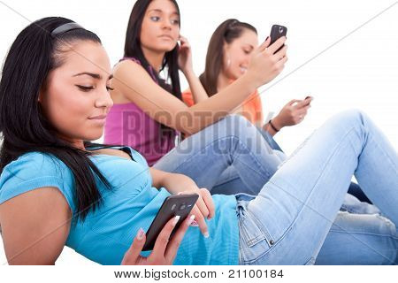 Young Girls With Cell Phones