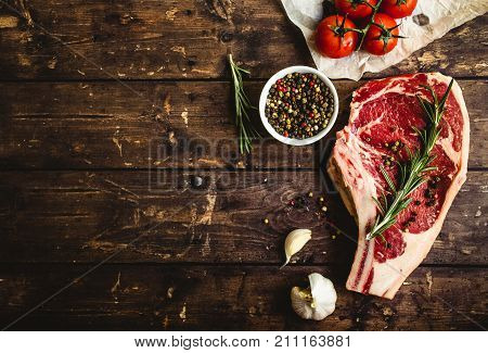 Raw Marbled Meat Steak