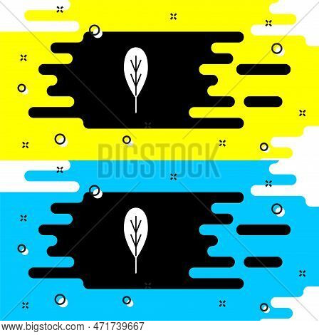 White Leaf Icon Isolated On Black Background. Leaves Sign. Fresh Natural Product Symbol. Vector