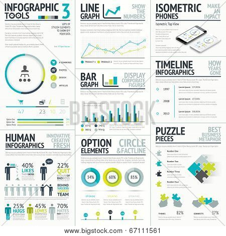 Business and human vector infographic element big set collection