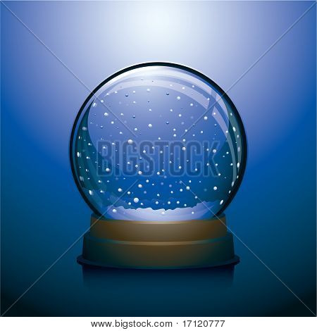 Empty Christmas snow globe