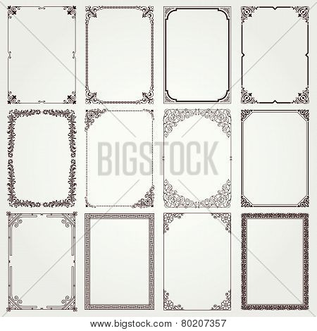 Decorative Frames And Borders A4 Proportions Set #4