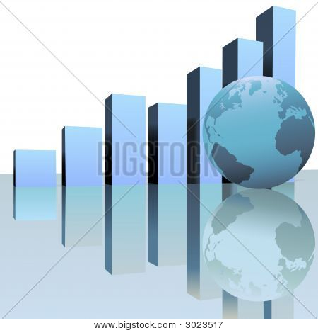 Blau Global Profit Growth Charts mit Globus