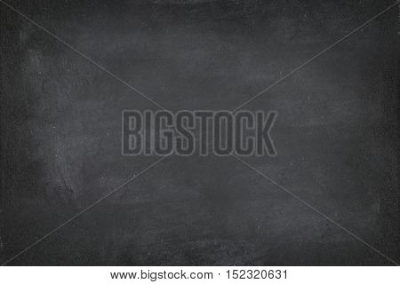 Black Chalkboard blackboard chalk texture background. Black chalk board texture empty blank with writing chalk traces erased on the board. Copy space for text advertisement. School board display.